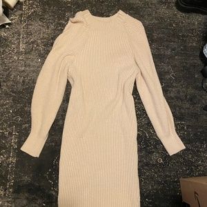 Ribbed knit sweater dress